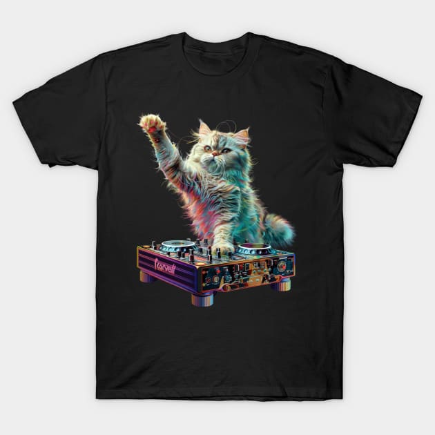Cat DJ Flow T-Shirt by RazonxX